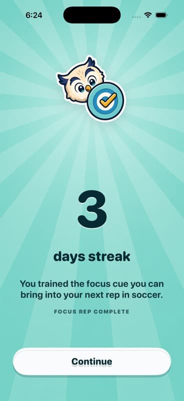 Completed focus mental rep in Athlete Mindset